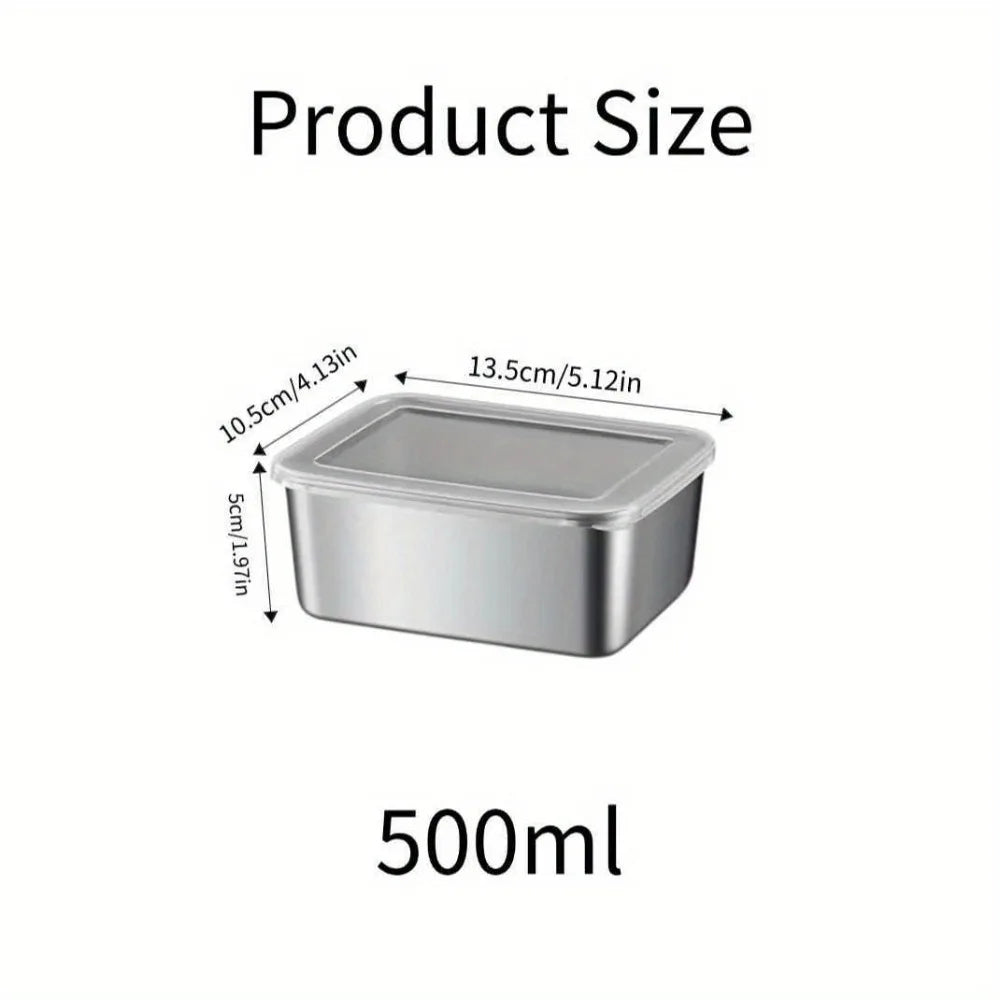 5pcs Stainless Steel Food Storage Containers – Airtight Lunch Boxes for Meal Prep