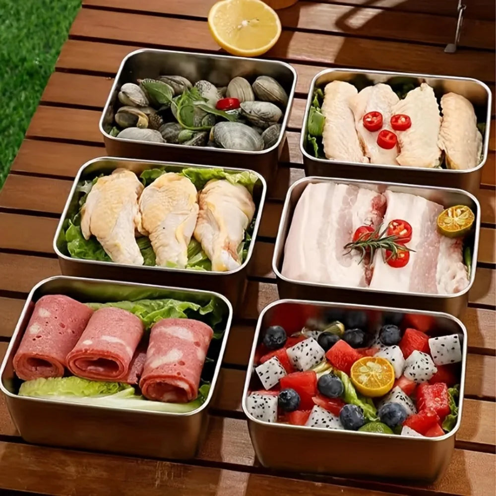5pcs Stainless Steel Food Storage Containers – Airtight Lunch Boxes for Meal Prep