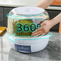 Rotating 6-Grid Food Dispenser 360° - Airtight Kitchen Storage Container for Grains, Cereal & Dry Goods